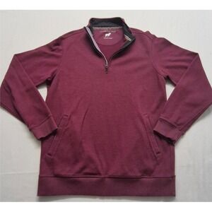 Horn Legend men's maroon 1/4 zip long sleeve pullover Small front pockets